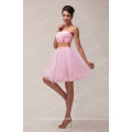 Grace Karin Liebsten Ausschnitt trägerlosen Hot Pink Short Voile Prom Kleider CL4972-2
